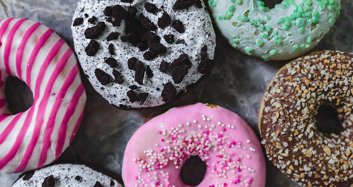 Funky colorful donuts